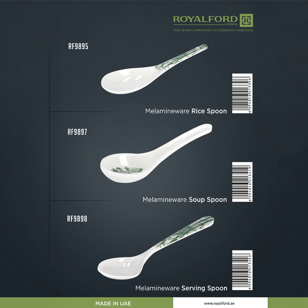 Royalford RF9895 Melamine Rice Spoon | Durable Break Resistant Kitchen Serving Spoon | Lightweight | Heat Safe | Easy to Clean Tableware for Daily Cooking and Serving