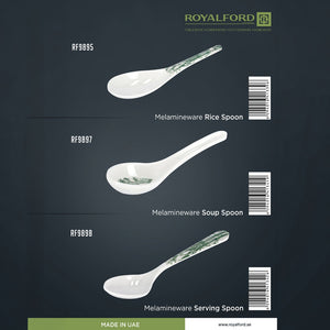 Royalford RF9898 Melamine Serving Spoon | Durable Break Resistant Kitchen Spoon| Lightweight| Heat Safe| Hygienic & Easy to Clean | Perfect for Daily Cooking &  Serving