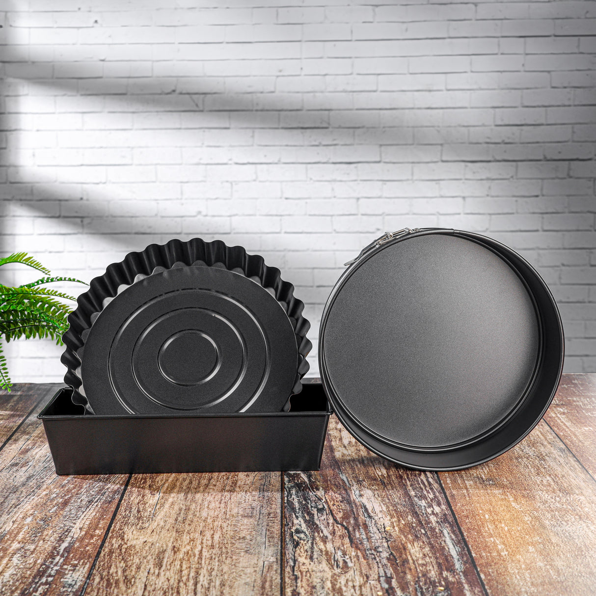 Royalford RF9901 Carbon Steel Baking Set | 3 Pieces with Premium Non-Stick Coating| Oven Safe up | Includes Loaf Pan | Tart Pan & Round Springform for Perfect Baking