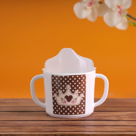 Royalford RF9917 200ml Handle Cup with PP Lid | 100% Melamine Kids Cup| Lightweight & Break Resistant| Freezer Safe|  Dishwasher Safe| Durable & Safe for Everyday Use