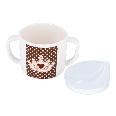 Royalford RF9917 200ml Handle Cup with PP Lid | 100% Melamine Kids Cup| Lightweight & Break Resistant| Freezer Safe|  Dishwasher Safe| Durable & Safe for Everyday Use