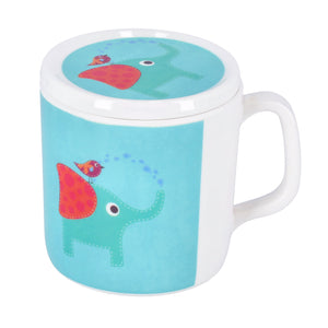 Royalford RF9920 Kids Melamine Cup with Handle & Secure Lid | Durable Break-Resistant Children Drinking Cup | Safe, Lightweight, Freezer Safe &  Dishwasher Friendly