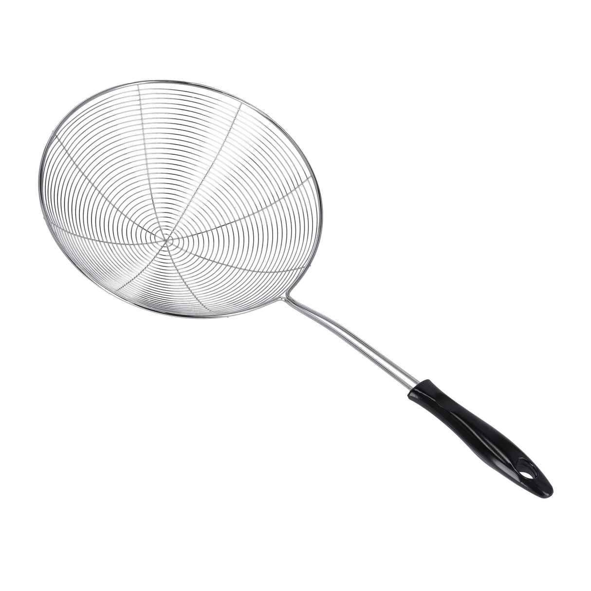 Royalford RF9969 Stainless Steel Skimmer | 19.5cm Wire Mesh Food Strainer | Durable Food Grade Kitchen Skimmer Spoon | Strong Handle for Safe Frying & Fast Oil Draining