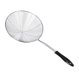 Royalford RF9969 Stainless Steel Skimmer | 19.5cm Wire Mesh Food Strainer | Durable Food Grade Kitchen Skimmer Spoon | Strong Handle for Safe Frying & Fast Oil Draining