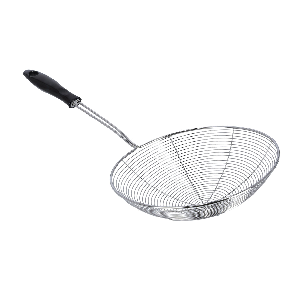 Royalford RF9969 Stainless Steel Skimmer | 19.5cm Wire Mesh Food Strainer | Durable Food Grade Kitchen Skimmer Spoon | Strong Handle for Safe Frying & Fast Oil Draining