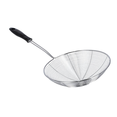 Royalford RF9969 Stainless Steel Skimmer | 19.5cm Wire Mesh Food Strainer | Durable Food Grade Kitchen Skimmer Spoon | Strong Handle for Safe Frying & Fast Oil Draining