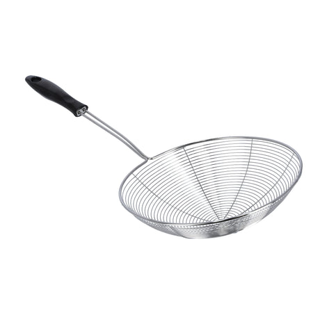 Royalford RF9969 Stainless Steel Skimmer | 19.5cm Wire Mesh Food Strainer | Durable Food Grade Kitchen Skimmer Spoon | Strong Handle for Safe Frying & Fast Oil Draining
