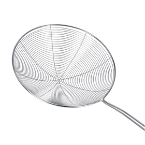 Royalford RF9969 Stainless Steel Skimmer | 19.5cm Wire Mesh Food Strainer | Durable Food Grade Kitchen Skimmer Spoon | Strong Handle for Safe Frying & Fast Oil Draining