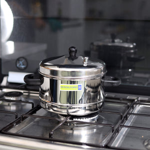 Royalford RF9977 Stainless Steel Idly Cooker | 4 Racks Makes 16 Idlis | Mini Hole Mechanism| Induction Compatible | Heat-Resistant Handles  | Mirror-Finish Body