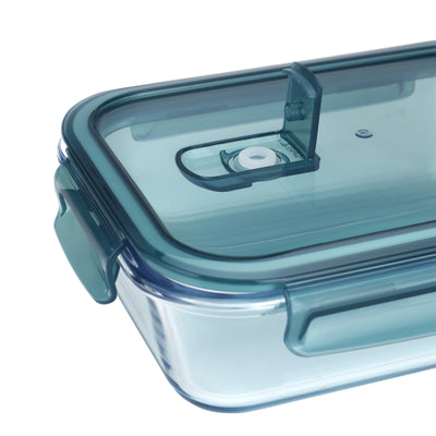 Royalford RF9984 Glass Airtight Food Container 2 Pcs Set | 1000ml & 400ml Heat Resistant Borosilicate Glass with Secure Lids | Dishwasher Safe Kitchen Storage Containers