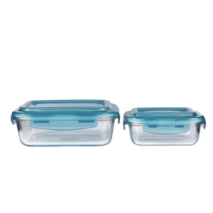 Royalford 600 ML and 1000 ML Airtight Glass Container with Lid-RF9985|Borosilicate Glass Container with an Airtight Lid| Dishwasher, Conventional Oven, and Freezer Safe