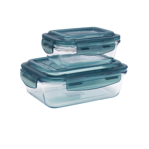 Royalford 600 ML and 1000 ML Airtight Glass Container with Lid-RF9985|Borosilicate Glass Container with an Airtight Lid| Dishwasher, Conventional Oven, and Freezer Safe