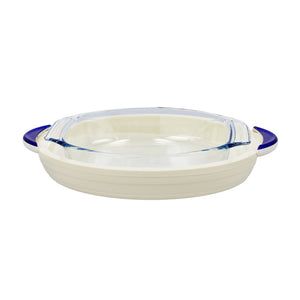 Royalford RF9995 Zenex 3.2L Insulated Oval Hot Pot with Borosilicate Glass Container | Super PU Insulation | Hygienic, stain-resistant, and odour-free glass container