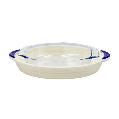 Royalford RF9995 Zenex 3.2L Insulated Oval Hot Pot with Borosilicate Glass Container | Super PU Insulation | Hygienic, stain-resistant, and odour-free glass container