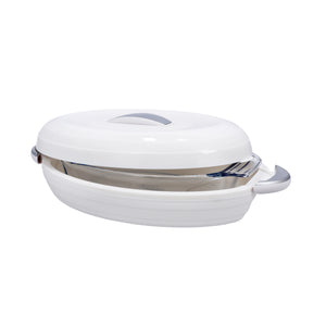 Royalford RF9996 Zenex 3.2L Insulated Oval Hot Pot with Borosilicate Glass Container | Super PU Insulation | Super PU insulation | Double-wall insulated construction