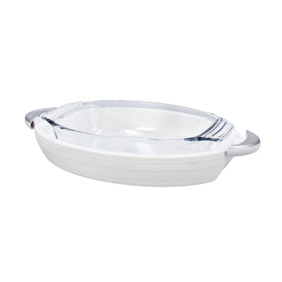 Royalford RF9996 Zenex 3.2L Insulated Oval Hot Pot with Borosilicate Glass Container | Super PU Insulation | Super PU insulation | Double-wall insulated construction