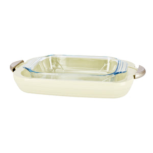 Royalford RF9997 Zenex 3.5L Insulated Oblong Hot Pot with Borosilicate Glass Container | Super PU Insulation | Elegant oblong design | Strong ergonomic side handles