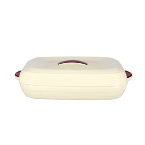 Royalford 3.5L Insulated Oval Hot Pot - Inner Glass Container, Elegant Hot Pot Food Warmer/Cooler | Thermal Salad Serving Bowl Hot Food Container with Comfortable Handles