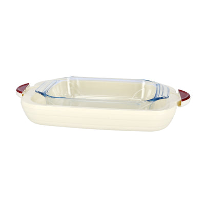 Royalford RF9998 Zenex 3.5L Insulated Oblong Hot Pot with Borosilicate Glass | Super PU insulation | Ergonomic lid handle  | Easy-to-clean glass container | Durable