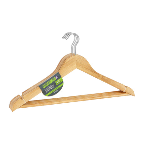 RoyalFord RF1903 4 Piece Rotating Wooden Hanger Set | Durable Clothes Hangers | 360 Degree Metal Hook |  Premium Wardrobe Closet Organizer | Perfect for Garment Storage