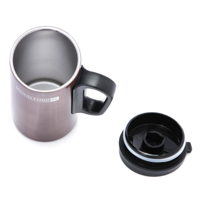 RoyalFord RFU9037 Stainless Steel Coffee Mug | 250ml | Double Wall Insulated Travel Mug | Hot Cold Beverage Cup with Lid & Handle | Durable and Portable Mug For Office Use