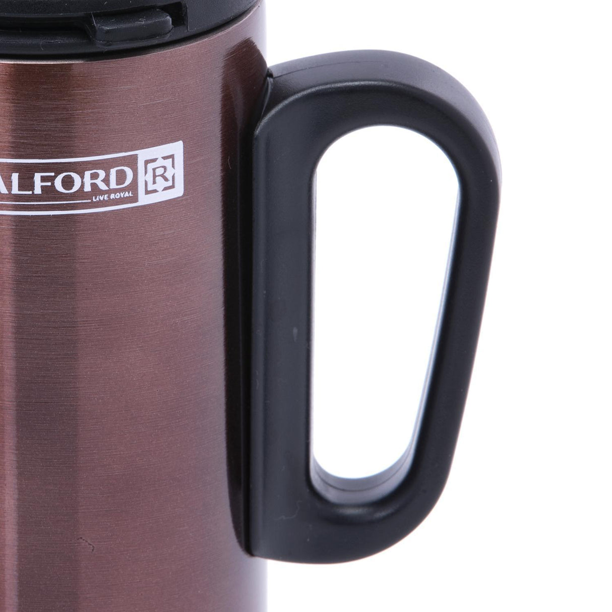 RoyalFord RFU9037 Stainless Steel Coffee Mug | 250ml | Double Wall Insulated Travel Mug | Hot Cold Beverage Cup with Lid & Handle | Durable and Portable Mug For Office Use
