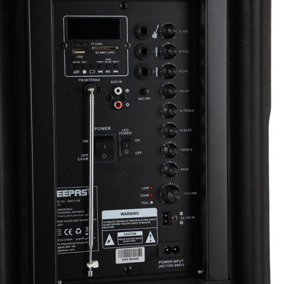 Geepas Rechargeable Speaker GMS11158 | 60000W PMPO | Bluetooth, Mic, RGB Light