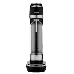 Geepas Soda Maker GSM63079UK, 900ml capacity for sparkling water, strong bubbles & fizzy drinks, auto pressure release, eco-friendly, no electricity, black, 2-year warranty