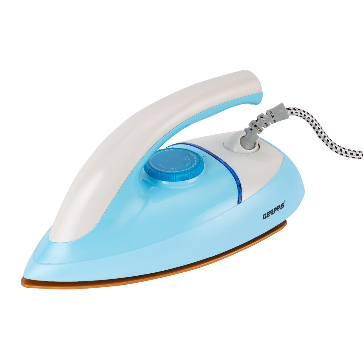 Geepas Automatic Dry Iron GDI23017 | 1200W Power | Nonstick Golden Teflon Soleplate | Temperature Control Dial, Handy Design | Suitable for All Fabrics | 7-Year Warranty
