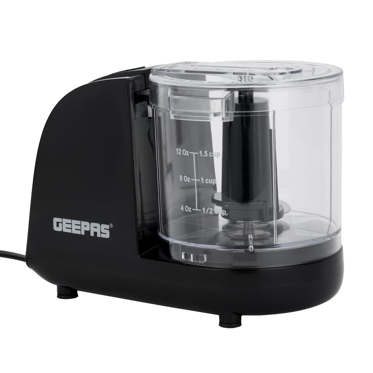 Geepas 350 ml Multi Chopper- GMC42028 | 100W Compact Chopper with Mincing, Coarse & Fine Options | Suitable for Vegetables, Fruits & Meat | Black, 2-Year Warranty