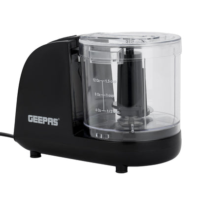 Geepas 350 ml Multi Chopper- GMC42028 | 100W Compact Chopper with Mincing, Coarse & Fine Options | Suitable for Vegetables, Fruits & Meat | Black, 2-Year Warranty