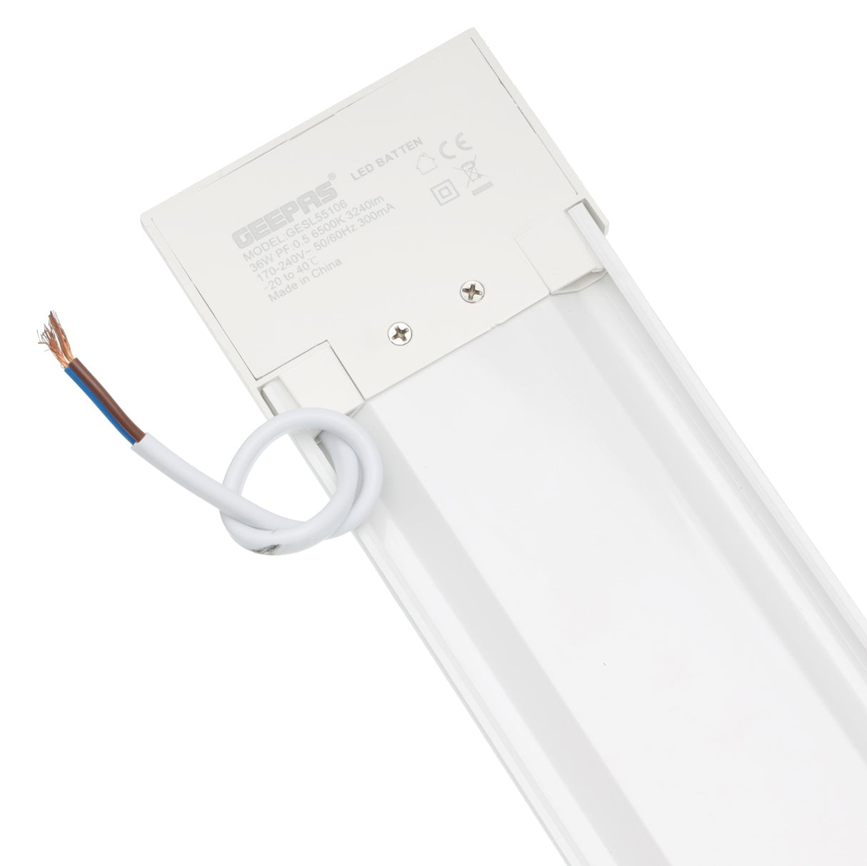 Geepas 36W LED Batten GESL55106 |3240 Lumens, 6500K Color |Slim, Energy-Efficient Design with 15000H Lifetime | Safe, Reliable & Perfect for Home & Office, 2Year Warranty