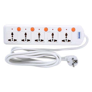 Geepas 5 Way Extension Board VDE Plug with  Individually On/Off Switch- Power Extension Socket -Multi Plug Power Cable
