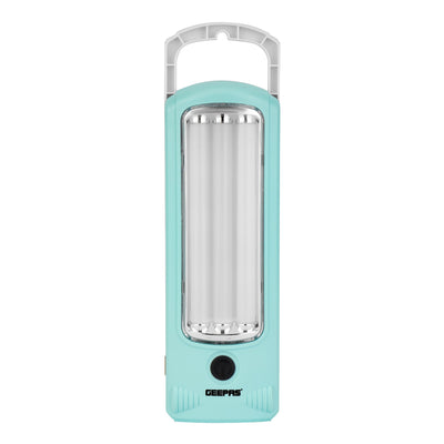 Geepas Rechargeable LED Lantern with Solar Panel GE53030 | 52 Hi-Power LEDs, 5H Backup | Energy Efficient, Portable, Lightweight Design | Blue, 2 Years Warranty