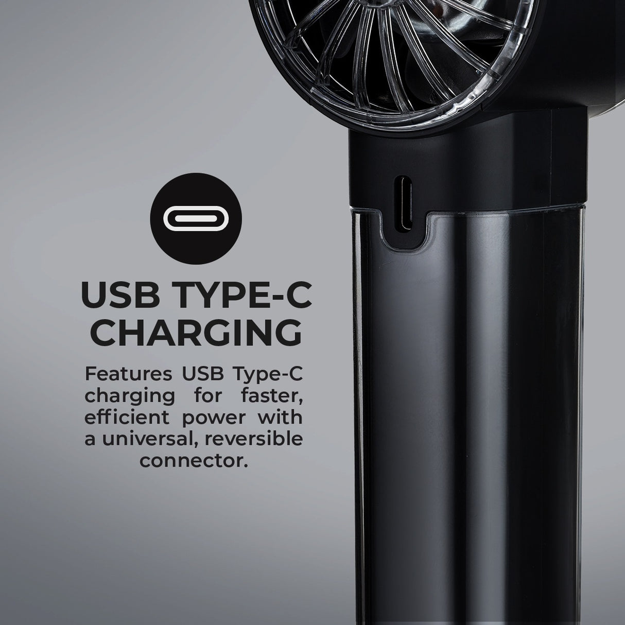 Geepas Digital High Speed Handheld Fan- GF21226/ 100 Wind Levels, 2-10 Hours Long Working Time/ Small, Lightweight, Portable Design, for Women and Men, Makeup Artist