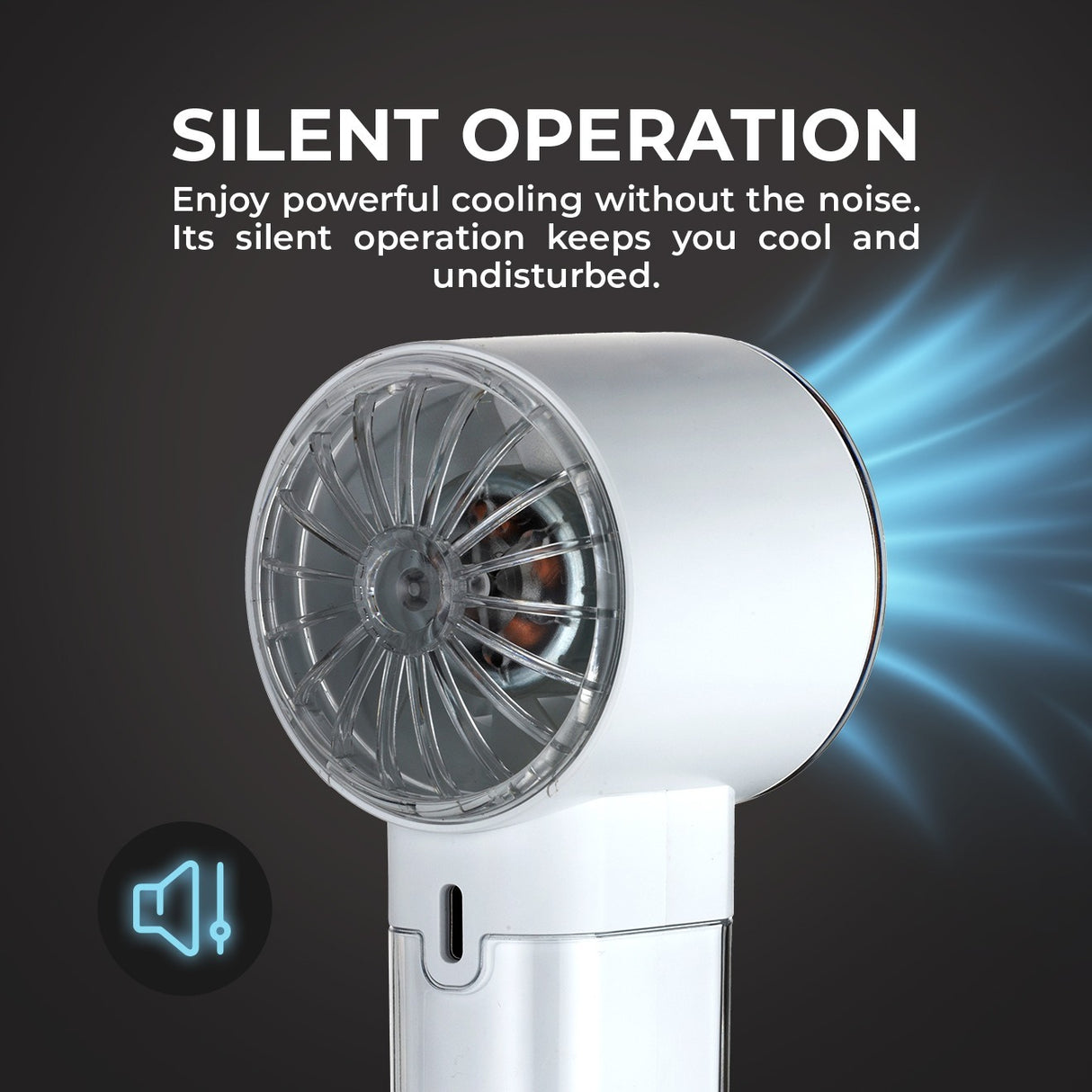 Geepas Digital High Speed Handheld Fan- GF21226/ 100 Wind Levels, 2-10 Hours Long Working Time/ Small, Lightweight, Portable Design, for Women and Men, Makeup Artist