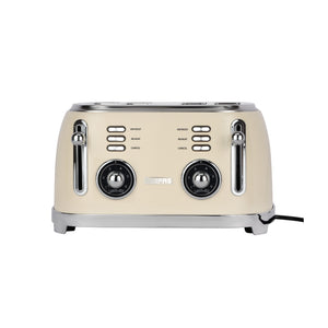 Geepas 4 Slice Toaster GBT36564UK-CR | 1500W Powerful Toaster with 6 Adjustable Browning Levels, Defrost, Reheat & Cancel Functions, Removable Crumb Tray, Cord Storage