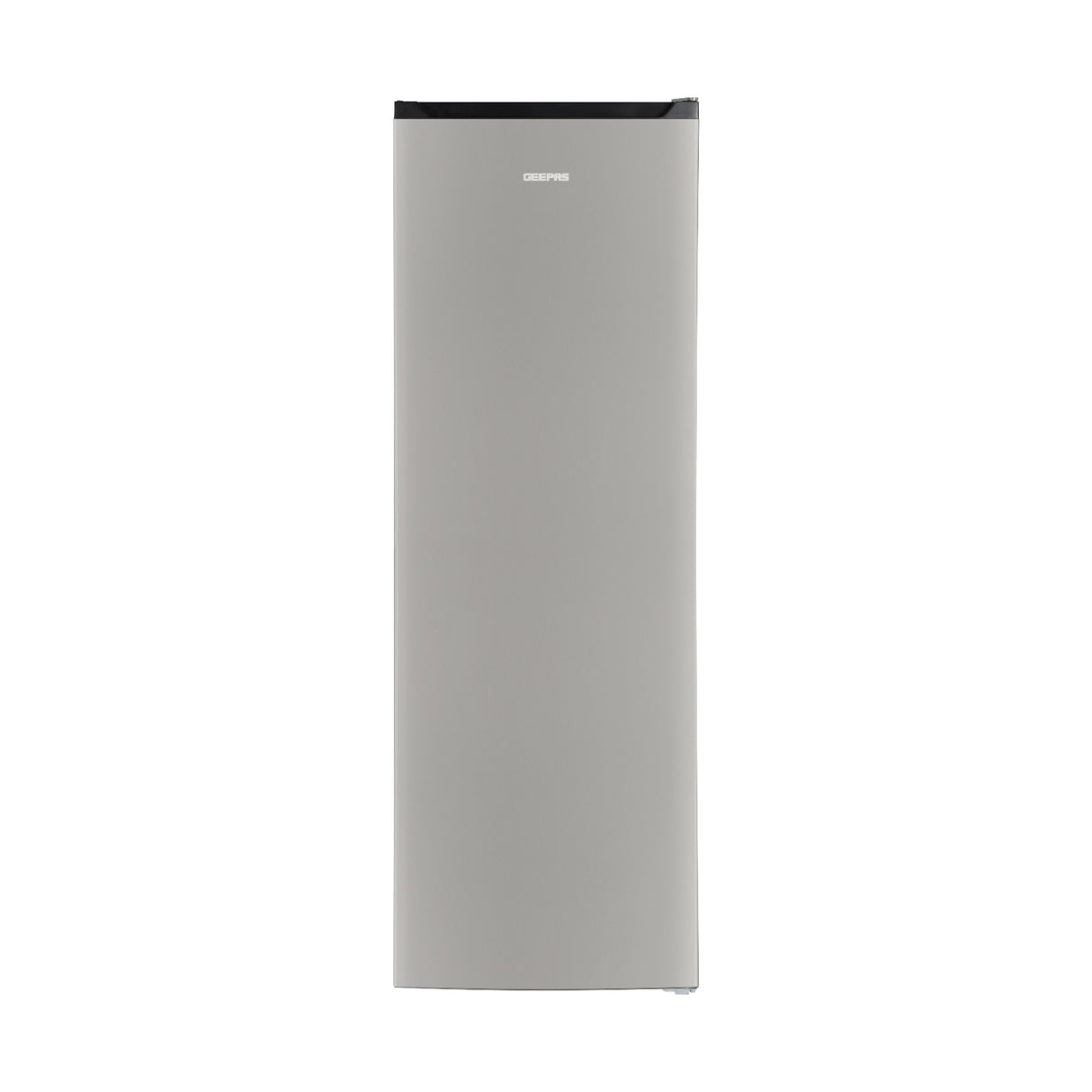 Geepas Upright Freezer 270L -GRFU2706XHN | No Frost Technology, Energy-Efficient Inverter Compressor, Spacious Storage, Stainless Steel Finish for Modern Kitchens