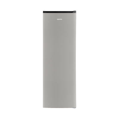 Geepas Upright Freezer 270L -GRFU2706XHN | No Frost Technology, Energy-Efficient Inverter Compressor, Spacious Storage, Stainless Steel Finish for Modern Kitchens