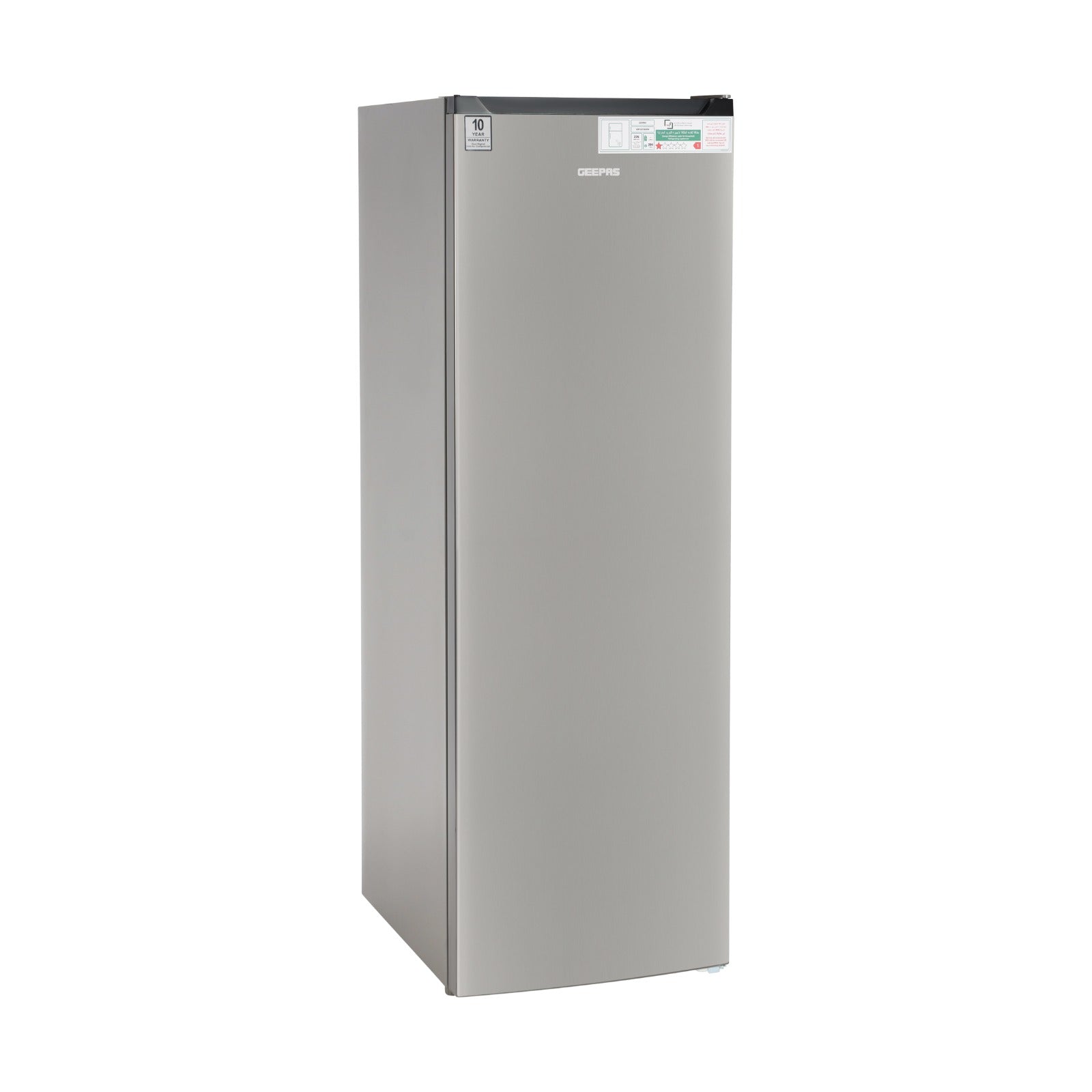 Geepas Upright Freezer 270L | No Frost, Inverter, Stainless Steel
