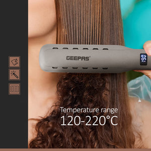 Geepas GHS86050 Easy-Style Hair Straightener | Ceramic Floating Plates with Ionic Function | LED Display | Adjustable Temperature | Fast Heating  | 2-Year Warranty