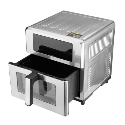 Geepas GAF37546 10L Digital Double Heating Air Fryer | Advanced Vortex Rapid Air Technology |10 Preset Cooking Modes |Touchscreen Display|60-Min Timer & Oil-Free  Cooking