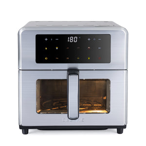 Geepas GAF37546 10L Digital Double Heating Air Fryer | Advanced Vortex Rapid Air Technology |10 Preset Cooking Modes |Touchscreen Display|60-Min Timer & Oil-Free  Cooking