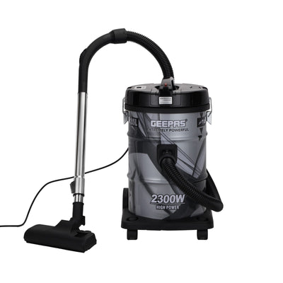 Geepas GVC2598 Drum Vacuum Cleaner | 2300W High Power | Large Capacity Dust Tank| Low Noise Operation| Strong Suction & Efficient  Deep Cleaning Appliance for Home