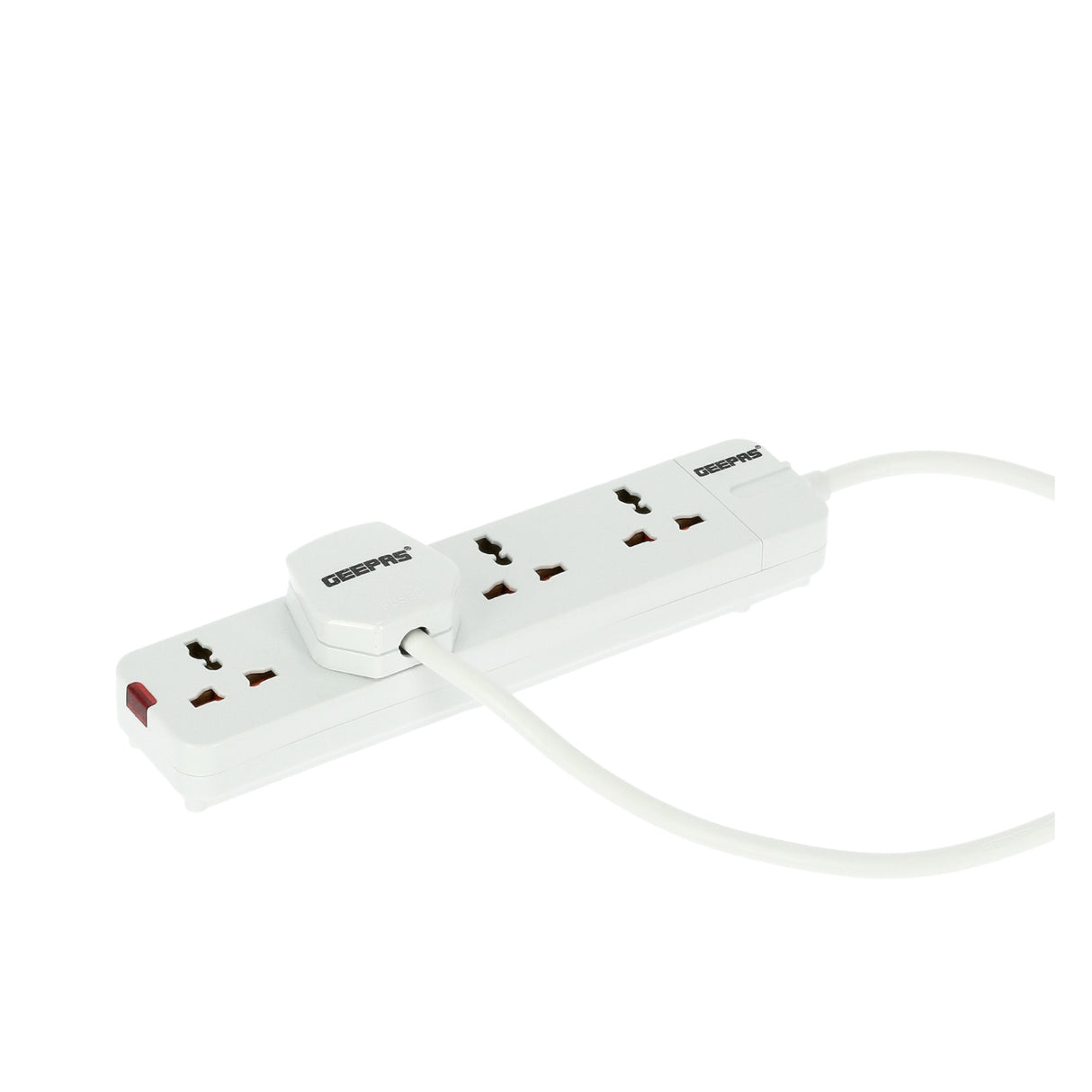 Geepas GES58012 4-Way Extension Socket|3m Heavy-Duty Power Cord| 13A Overcurrent Protection | Fire-Retardant Body |Child Safety Covers & UK Standard Plug| 2-Year Warranty
