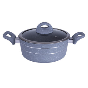 Royalford RF9471 Smart Casserole  30cm Size |  Non Stick Aluminium Body|  Tempered Glass Lid |  Soft Touch Handles |  Perfect for Everyday Home Cooking | Stylish Design