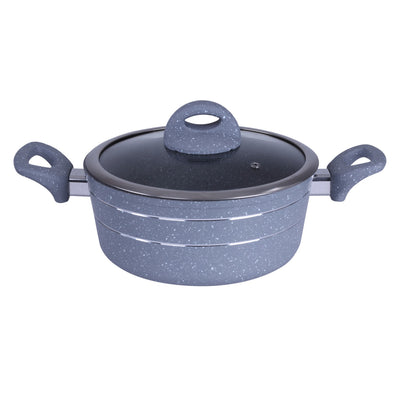 Royalford RF9471 Smart Casserole  30cm Size |  Non Stick Aluminium Body|  Tempered Glass Lid |  Soft Touch Handles |  Perfect for Everyday Home Cooking | Stylish Design