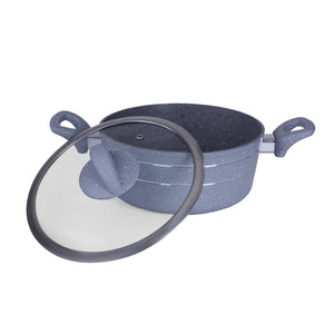 Royalford RF9471 Smart Casserole  30cm Size |  Non Stick Aluminium Body|  Tempered Glass Lid |  Soft Touch Handles |  Perfect for Everyday Home Cooking | Stylish Design