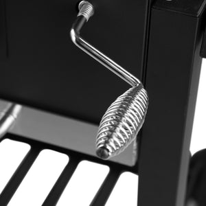 Royalford RF10355 Wheeled Barbecue Stand with Grill | Heavy-Duty Iron Charcoal BBQ Grill with Lid | Built-in Thermometer | Side Shelf | Large Cooking Area for Outdoor Use