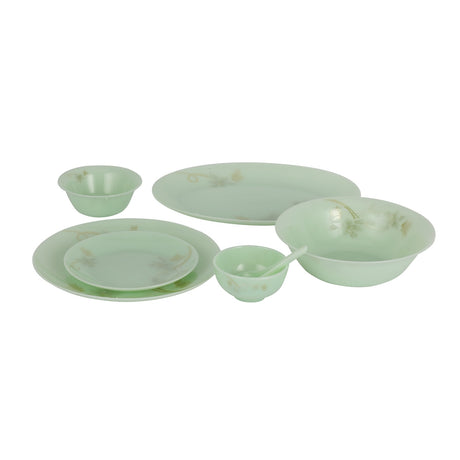 Royalford RF12945 Crystaluxe Luxury Opal Dinner Set 33-Piece | Elegant Floral Design|  Lightweight Dinnerware for Everyday Family Meals and Special Occasion Dining